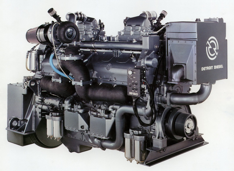 Um motor detroit diesel serie 149 - um dos melhores motores a diesel daquela época.